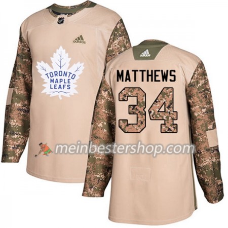Toronto Maple Leafs Auston Matthews 34 Adidas 2017-2018 Camo Veterans Day Practice Trikot Authentic - Herren